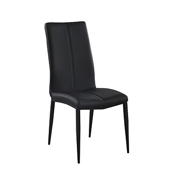 Chintaly Alexandra Contemporary Side Chair with Double Stitched Back, Black