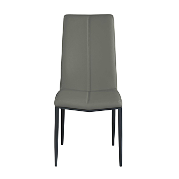 Chintaly Alexandra Contemporary Side Chair with Double Stitched Back, Gray