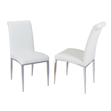 Chintaly Alexis Contemporary Upholstered Cantilever Side Chair, White