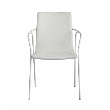 Chintaly Alicia Contemporary White Upholstered Arm Chair