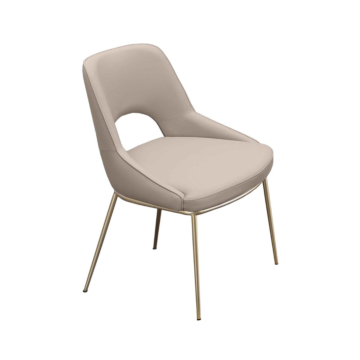 Chintaly Amelia Contemporary Open Back Side Chair, Beige