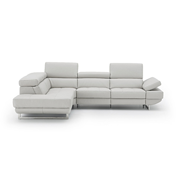 Annalaise Recliner Leather Sectional, Silver Gray, LFC