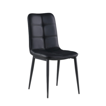 Chintaly Beatriz Tufted Back Side Chair with Steel Legs, Black