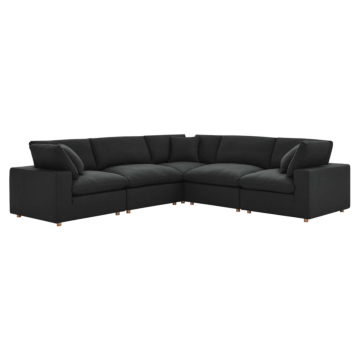 Modway Commix Down Filled Overstuffed 5 Piece 5-Piece Sectional Sofa-Black