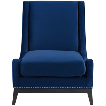 Modway Confident Accent Upholstered Performance Velvet Lounge Chair-Navy Blue