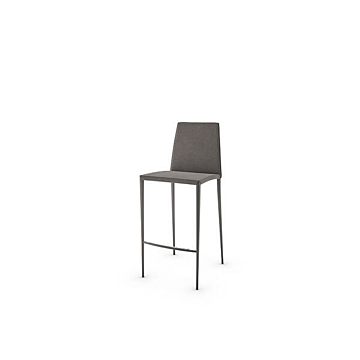 Calligaris Aida Stool Upholstered with Regenerated Leather, Taupe
