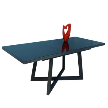 Cortex Brish Glass Top Dining Table With Extension