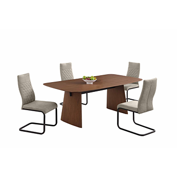 Chintaly EDEN-LILLIAN Modern Dining Set with All-wood Table & Cantilever Chairs