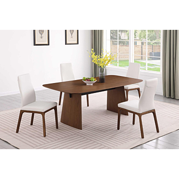 Chintaly Eden Modern Dining Room Set with Rosario Solid Wood Chairs