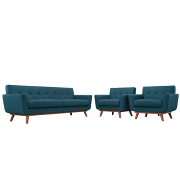Modway Engage Armchairs and Sofa Set of 3-Azure