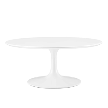 Modway Lippa 36" Round Wood Coffee Table-White
