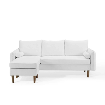 Modway Revive Upholstered Sectional Sofa-White-Left Facing Chaise