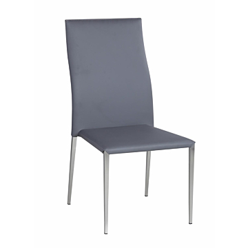 Chintaly Elsa Contemporary Contour Back Stackable Side Chair, Gray