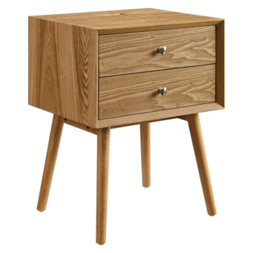 Modway Ember Wood Nightstand With USB Ports-Natural Natural