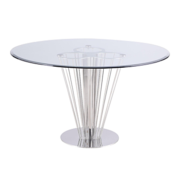 Chintaly Fernanda Contemporary Round Glass Dining Table