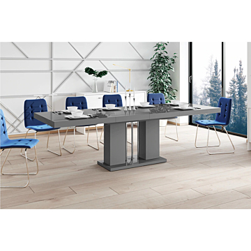 Cortex Nossa High Gloss Dining Table With Extension-Gray