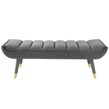 Modway Guess Channel Tufted Performance Velvet Accent Bench-Gray