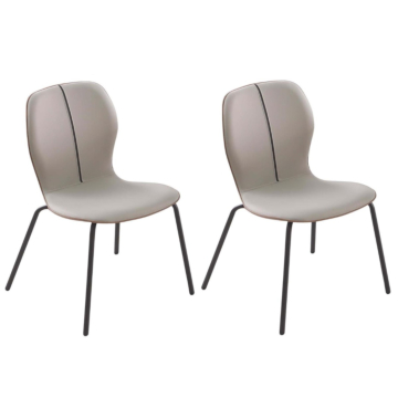 Chintaly Contemporary 2-Tone Side Chair with Steel Legs