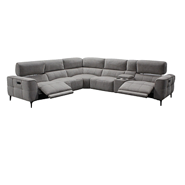 Cubo 6-Piece Sectional Sofa with Recliners, Grey Mist Fabric | Creative Furniture