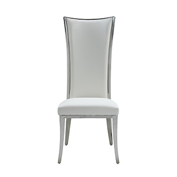 Chintly Isabel High Back Side Chair, White