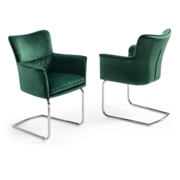Loran Armchair, Green Velvet Fabric Upholstered, Chrome Frame| Creative Furniture