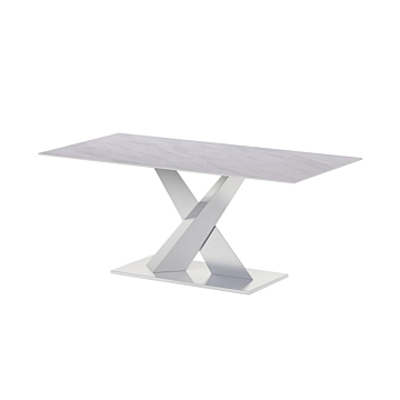 Chintaly Jennifer Sintered Stone Top Table with Steel Base