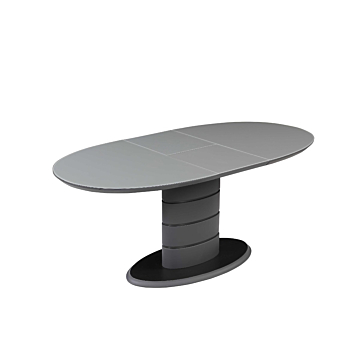 Chintaly Kendra Contemporary Extendable Dining Table with Art Deco Strip Base