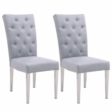 Chintaly KERRY-SC-POL Button Tufted Back Side Chair with Steel Legs