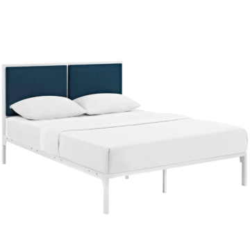 Modway Della Fabric Bed in White Azure, King 