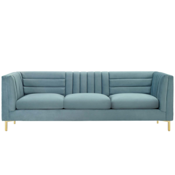 Modway Ingenuity Channel Tufted Performance Velvet Sofa-Light Blue