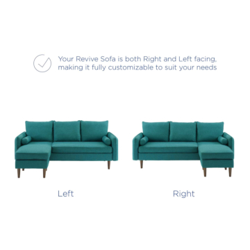 Modway Revive Upholstered Right or Left Sectional Sofa-Teal