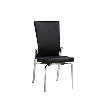 Chintaly Molly Motion Back Side Chair, Black with Chrome Legs