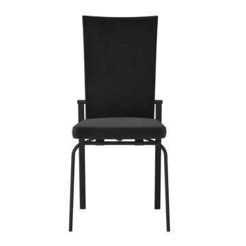 Chintaly Molly Motion Back Side Chair, Black  Fabric with Black Legs