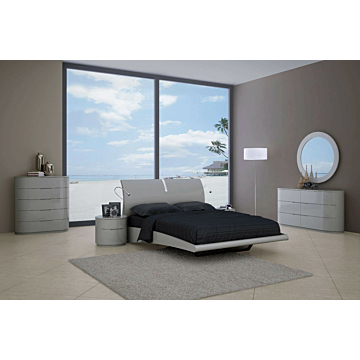 Moonlight 6 Pc Modern Bedroom Set, Queen or King Gray | Creative Furniture-King