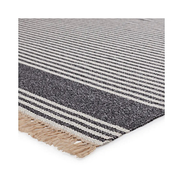Vibe by Jaipur Living Strand Indoor/ Outdoor Striped Dark Gray Beige Area Rug