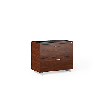 BDI Sequel 20  6116 Lateral File Cabinet-Chocolate Walnut/Satin Nickel
