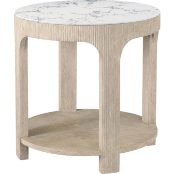 Theodore Alexander Horizon Round Quartz Side Table