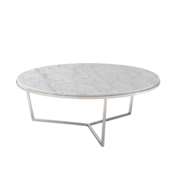 Theodore Alexander Fisher Round Cocktail Table, Marble Top