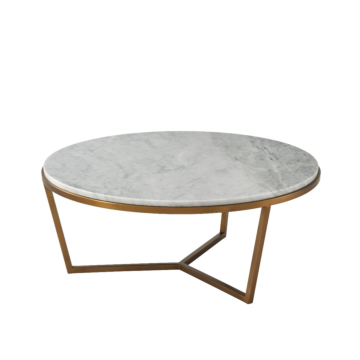 Theodore Alexander Small Fisher Round Cocktail Table, Marble Top